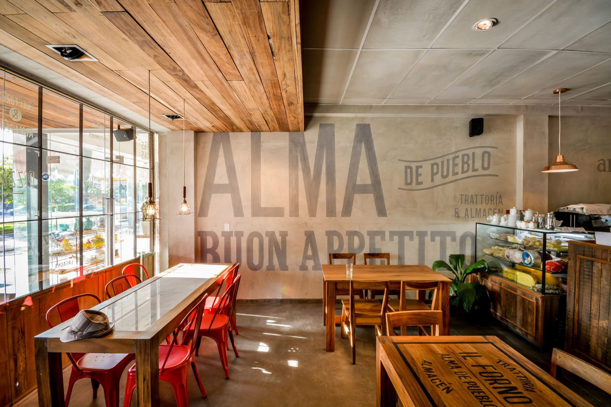 Alma restaurant environmental graphics