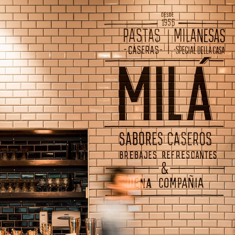 Mila restaurant wall graphics