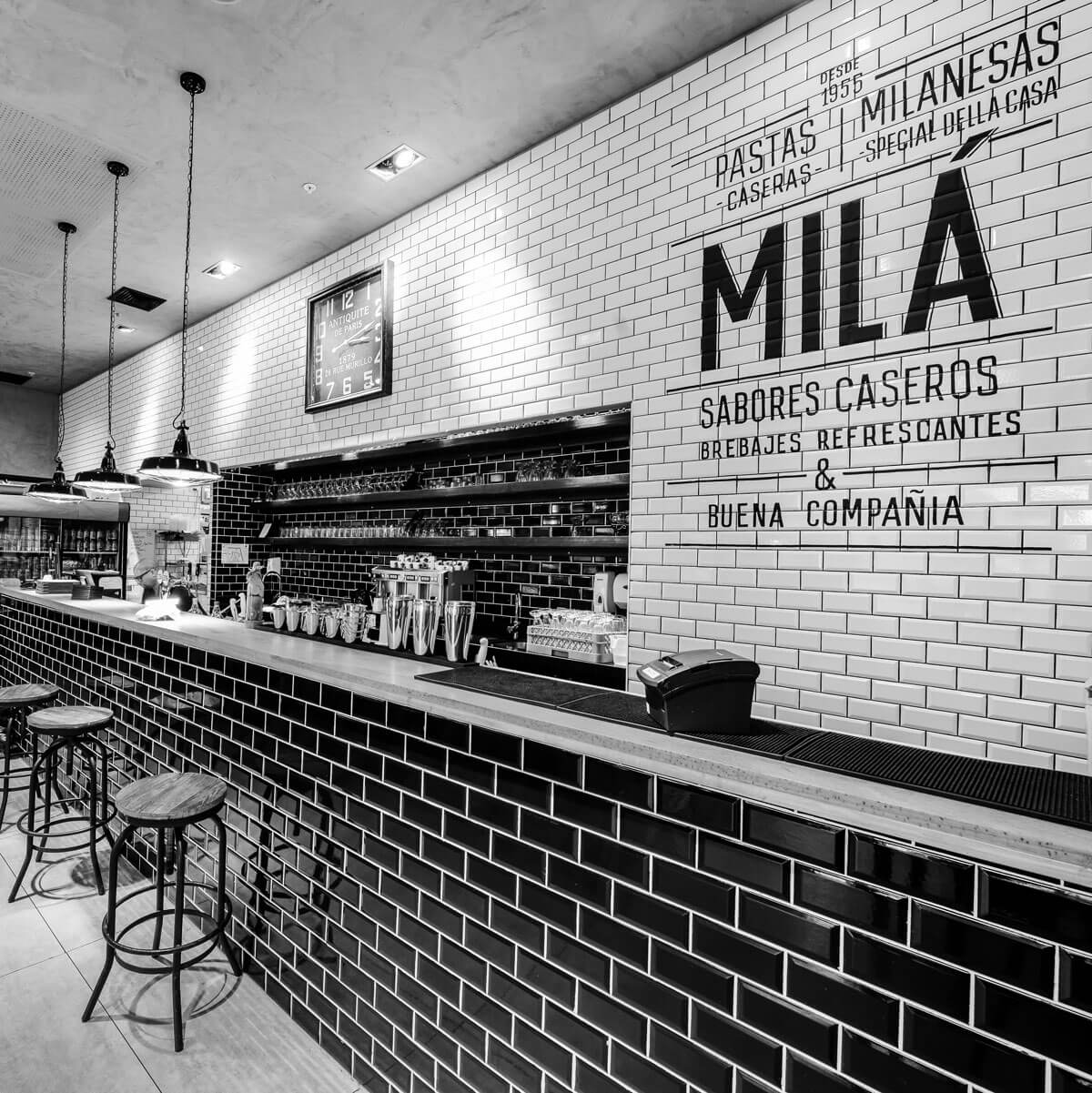 Mila restaurant environmental graphics