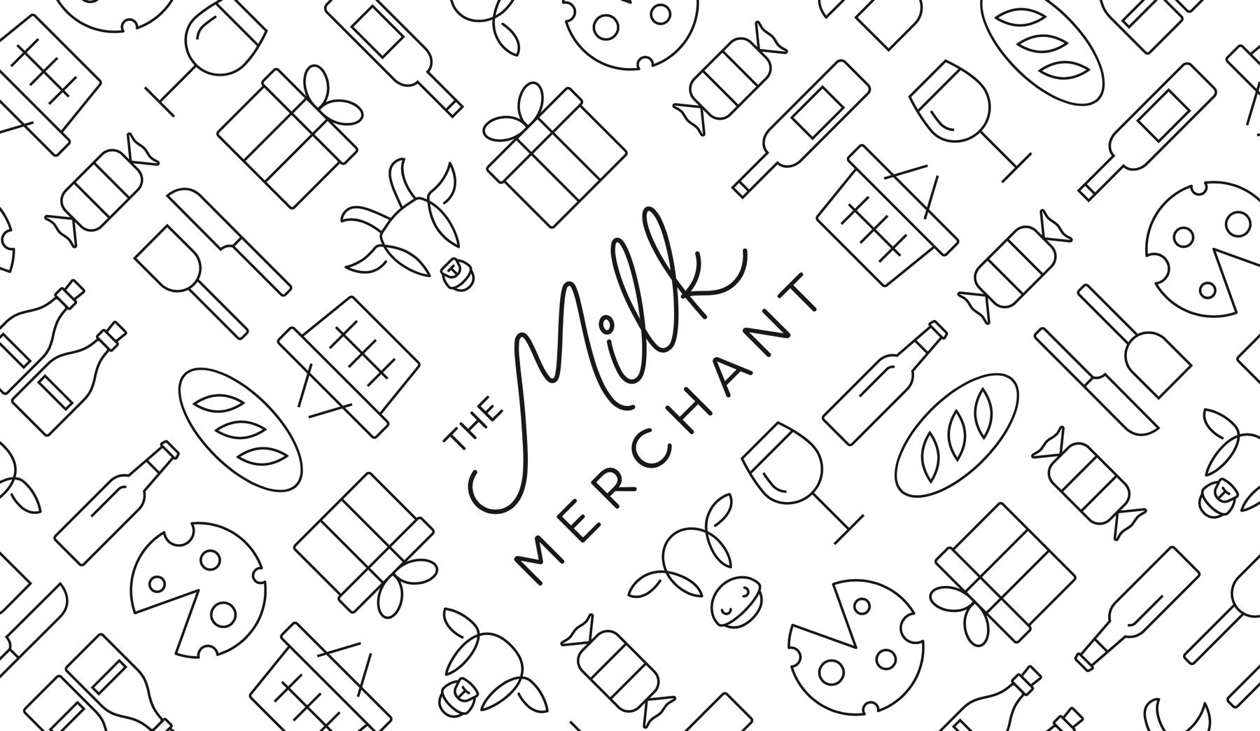 Milk merchant restaurant logo
